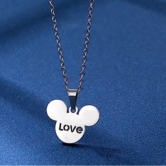 Mickey Mouse Stainless Steel Necklace Earrings Matching Set - Picture 3 of 5